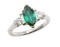 14KW and Yellow Gold Emerald and Diamond Ring