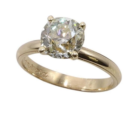 14KY Gold Diamond Solitaire Ring. 2.37CTS