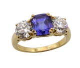 18KY Gold Tanzanite and Diamond Ring