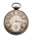 Sterling Silver Diamond Fusee Pocket Watch