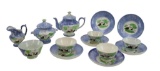 Blue Spatterware Tea Set