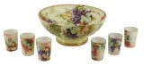 Limoges Punch Bowl and Tumblers