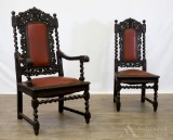 Richly Carved William and Mary Chairs