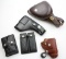 Lot of leather holsters and magazine carriers