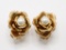 14KY Pearl Rose Earrings