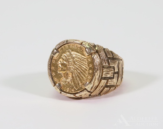 14KY Gold Ring with 1914 Liberty Coin