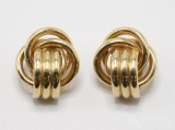 14KY Gold Knocker Look Knot Earrings