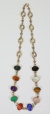 10KY Gold Multi-Stone Scarab Necklace