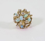 14KY Gold Opal and Diamond Ring