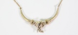 9CT Gold Elephant Head and Tusks Necklace