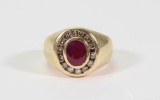 14KY Gold Ruby and Diamond Ring