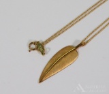 18KY Gold Tiffany & Co. Feather Leaf Necklace