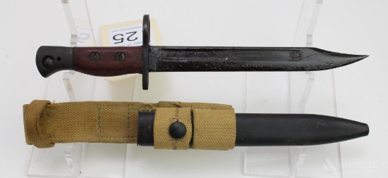 British No. 5 Jungle Carbine Bayonet, Scabbard and Frog.