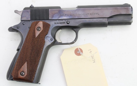 Colt Government Model Mark IV Series 70 Semi Automatic Pistol.