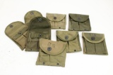 Lot of 8 WWII period transitional M1 Carbine Double 15 round Magazine pouches for web belts.