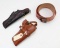 Lot of 2 Leather Holsters and Belt.