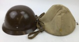 Japanese WWII Civil Defense Helmet With Cloth Army Cover