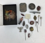 German WWII Tinnies, Stickpins and Insignia