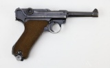 Mauser P08 Luger semi-automatic pistol.