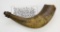 Antique engraved powder horn circa 1834.