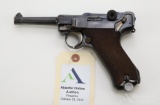 Mauser P08 Luger semi-automatic pistol.