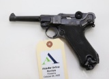 Mauser P08 Luger semi-automatic pistol.