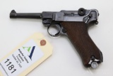 Mauser P08 Luger semi-automatic pistol.