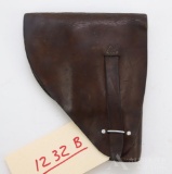 Femaru P-37 brown leather full flap holster with 2 magazine slots.