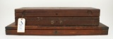 Grouping of 3 antique wood gun cases.
