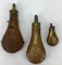 Lot of 3 powder flasks