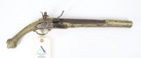 Decorative non firing Ottoman Brass stocked Rat Tail flintlock pistol