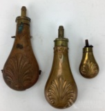 Lot of 3 powder flasks