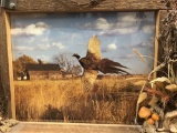 Rustic Wood Frame Pheasant Picture