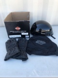 Harley Davidson helmet and gloves