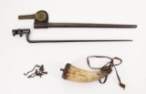 US 1873 Trapdoor Bayonet and Powder Horn