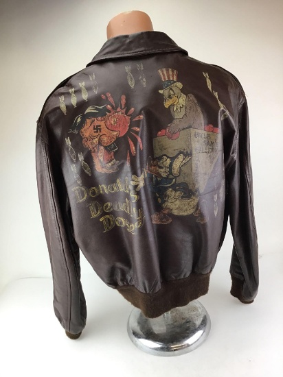 WWII Style Movie Prop Leather Bomber Jacket