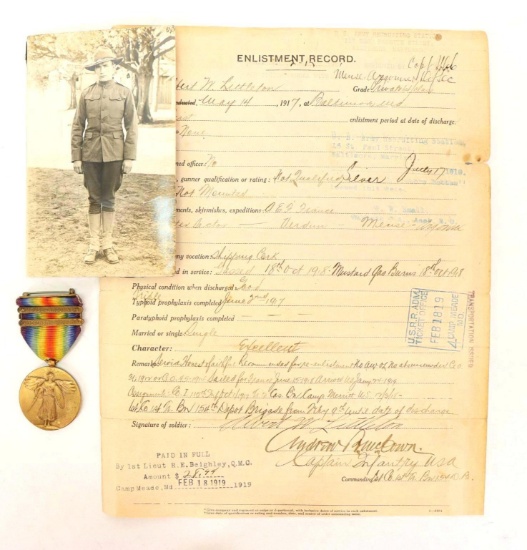 United States WWI Medal and Document