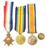 British World War One Medal Trio-13th Battalion Australian Imperial Force-KIA Gallipoli