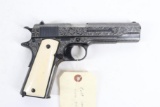 Custom Engraved Colt Government Model 1911 Semi Automatic Pistol