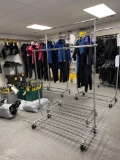 Rolling hanger racks.