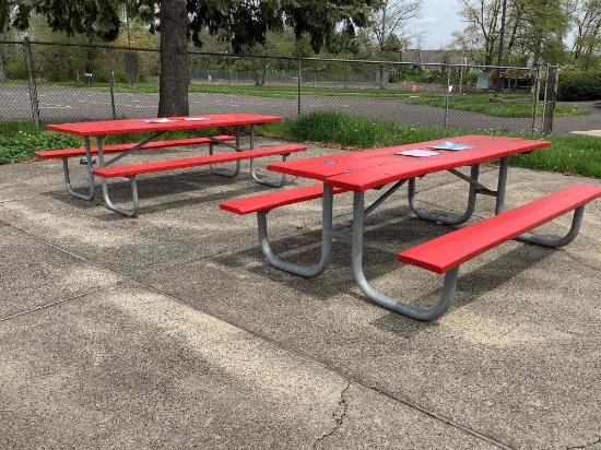 Red Picnic Tables