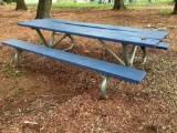 Blue Picnic Tables