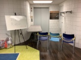 Table, Chairs, and Easel