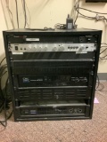 A/V Component Cabinet and Amps