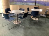 Metal Pedestal Tables and Chairs
