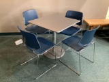 Metal Pedestal Tables and Chairs