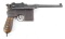 Mauser Red Nine C96 Broom Handle Semi Automatic Pistol