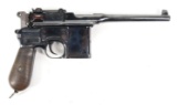 Mauser C96 Broom Handle Semi Automatic Pistol