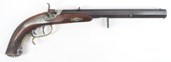 Very Rare W Wurfflein Forward Breech Percussion Pistol