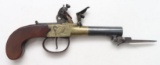 H Nock English Center Hammer Flintlock Screw Barrel Pistol With Snap Bayonet Matches Following Lot